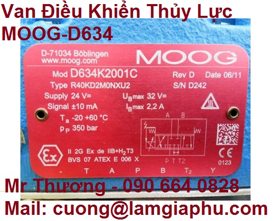 Van Điều Khiển MOOG - Bơm Dầu Thủy Lực MOOG - Ảnh 2