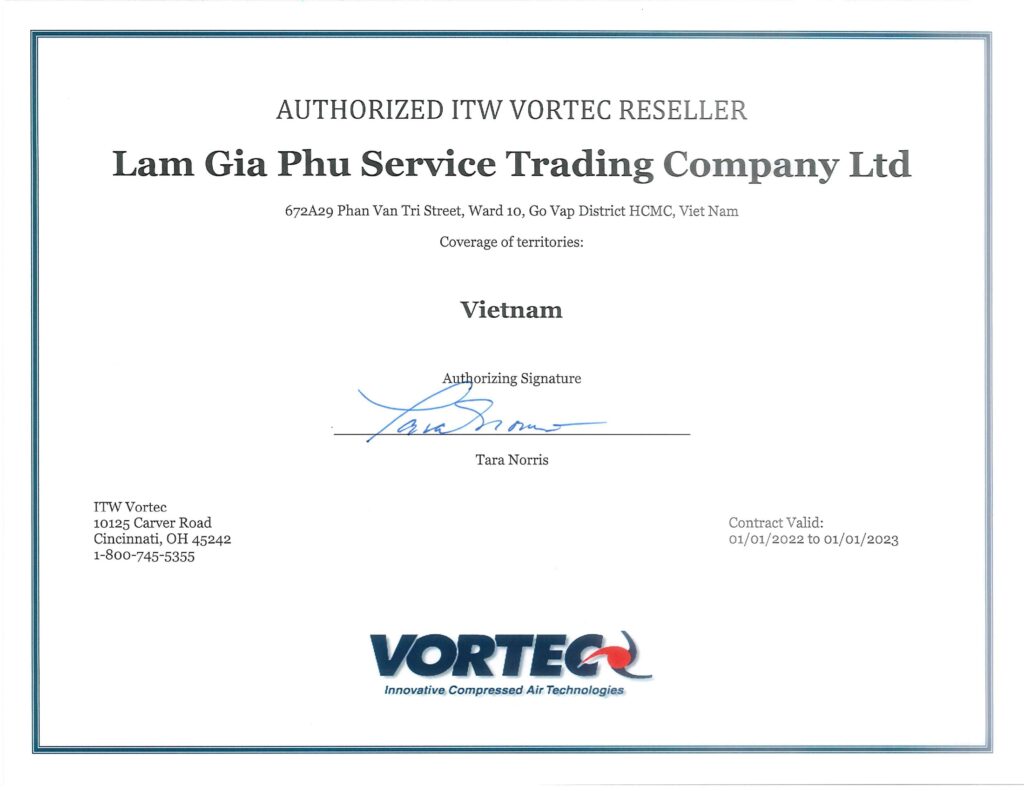 Giấy Đại lý Vortec