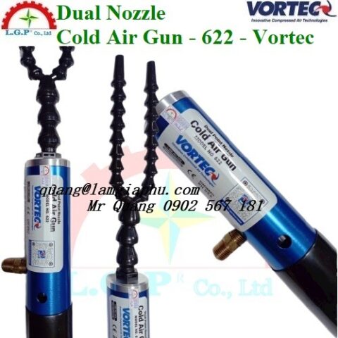 Dual Nozzle Cold Air Gun - 622 - Vortec