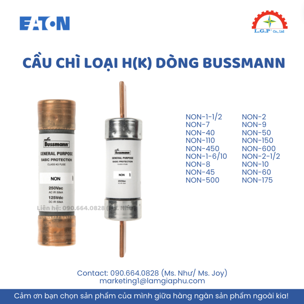 Cầu chì loại H(K) dòng Bussmann