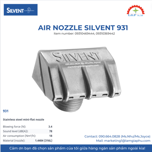 Air nozzle silvent 931