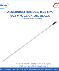Aluminium Handle, 1505 mm, Ø22 mm, Click-on, Black.