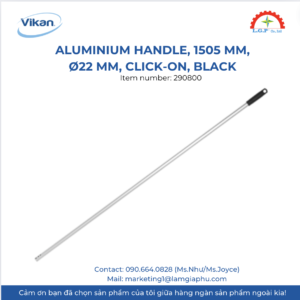 Aluminium Handle, 1505 mm, Ø22 mm, Click-on, Black.