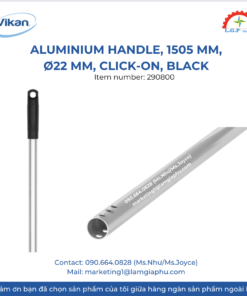 Aluminium Handle, 1505 mm, Ø22 mm, Click-on, Black.