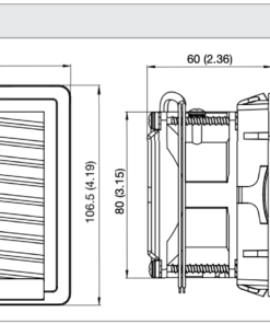 Bản vẽ kỹ thuật mm(in) - Fan Filter
