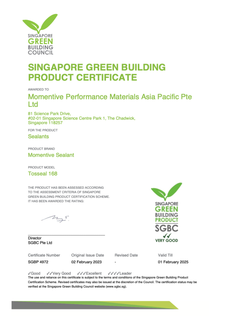 CHUNG CHI XANH TOSSEAL 168