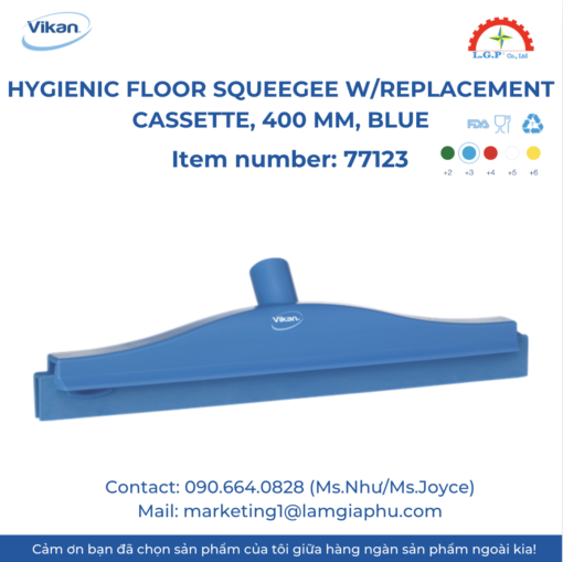 Gạt nước Vikan 77123, 400 mm, Blue.