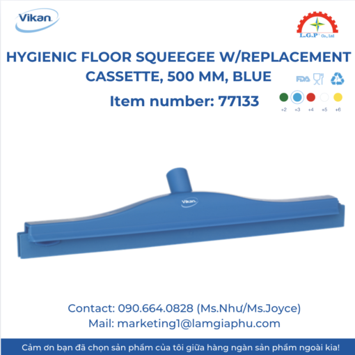 Gạt nước Vikan 77133, 500 mm, Blue