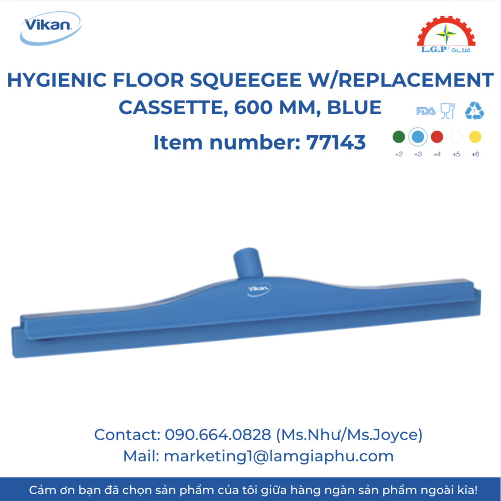 Gạt nước Vikan 77143, 600 mm, Blue