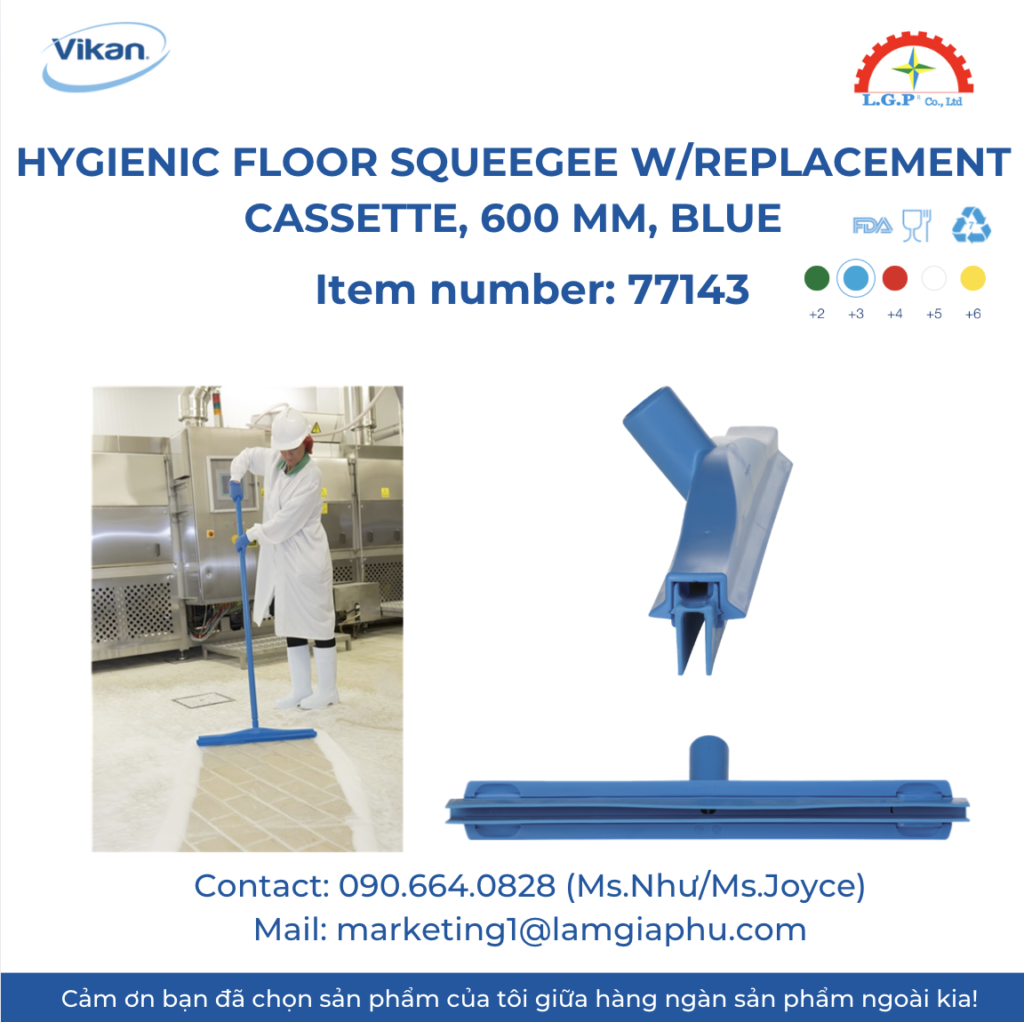 Gạt nước Vikan 77143, 600 mm, Blue.