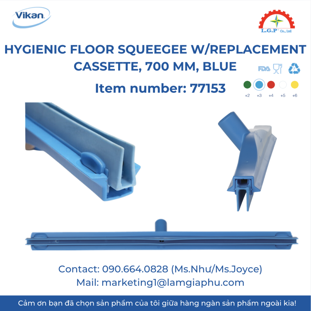 Gạt nước Vikan 77153, 700 mm, Blue.