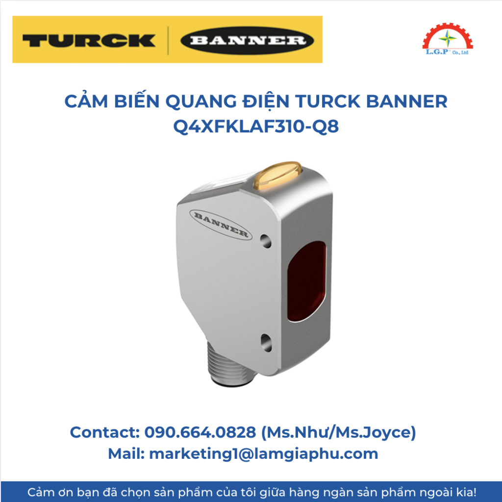 Cảm biến quang điện Turck Banner Q4XFKLAF310-Q8