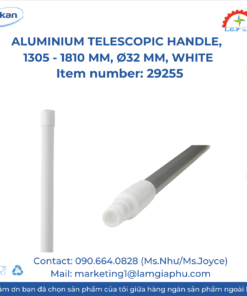 Cán gỗ Vikan 29255, Ø25mm, 1305 - 1810 mm, Ø32 mm, Trắng