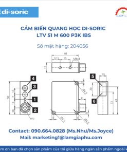 Cảm Biến Quang Học Di-Soric LTV 51 M 600 P3K IBS