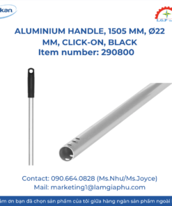 Vikan 290800 - Aluminium Handle, 1505 mm, Ø22 mm, Click-on, Black.
