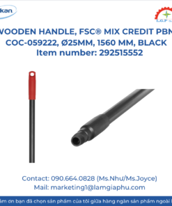 Vikan 292515552 - Wooden Handle, FSC® Mix Credit PBN-COC-059222, Ø25mm, 1560 mm, Black.