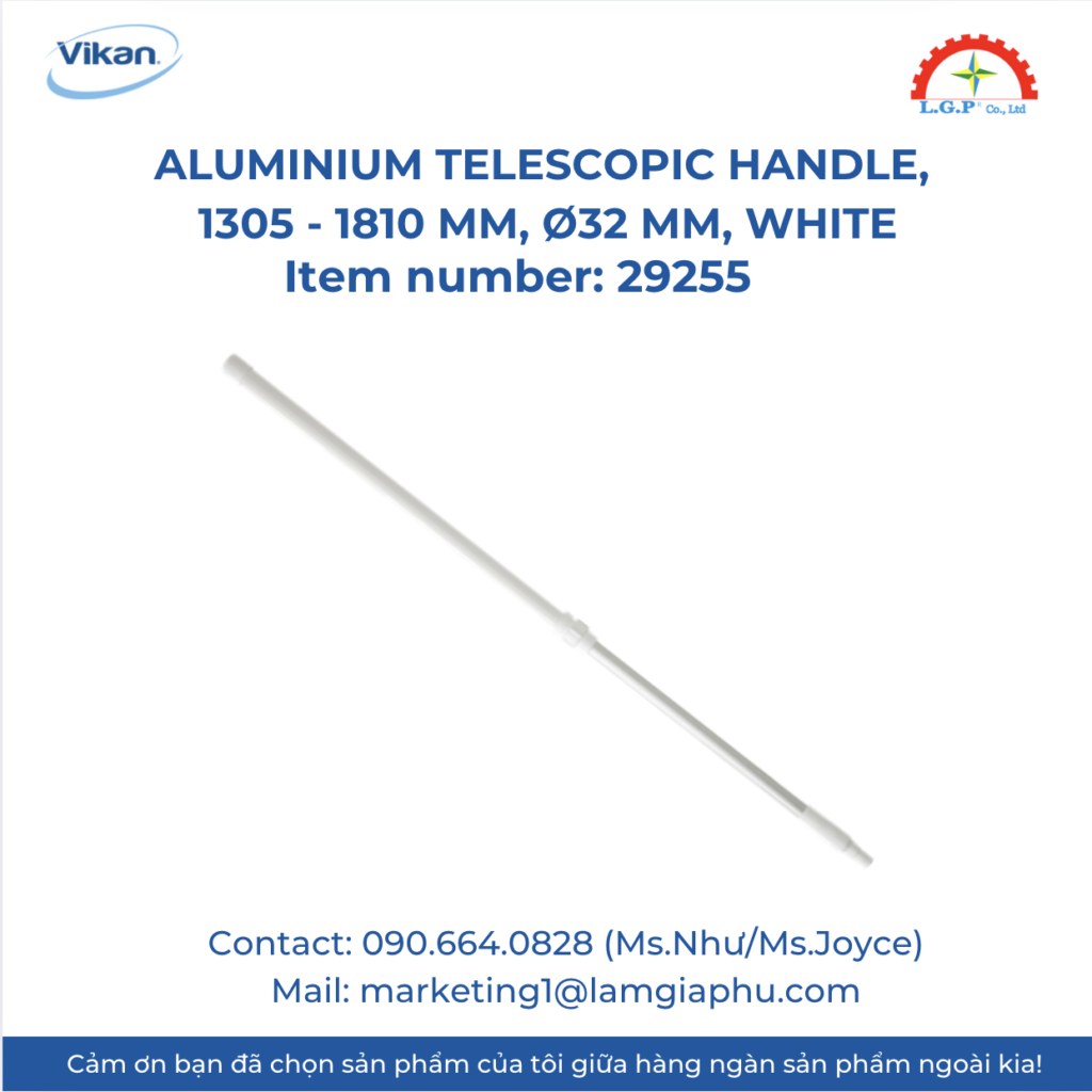 Vikan 29255 - Cán nhôm 1305 - 1810 mm, Ø32 mm, White