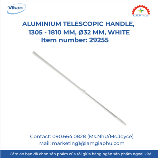 Vikan 29255 - Cán nhôm 1305 - 1810 mm, Ø32 mm, White