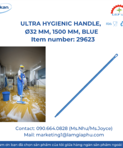 Vikan 29623 utra hygienic handle,Ø32 mm, 1500 mm, Blue