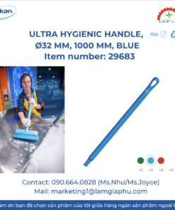 Vikan 29683 - Ultra Hygienic Handle, Ø32 mm, 1000 mm, Blue
