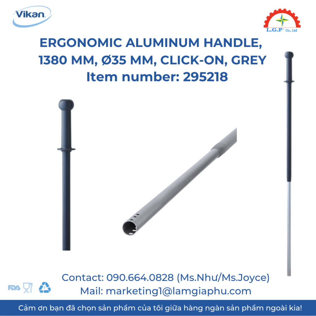 Cán nhôm Vikan 295218, 1380 mm, Ø35 mm, Gray