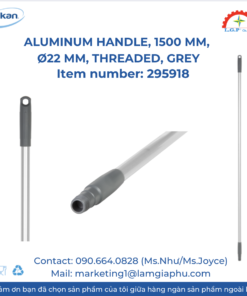 Cán nhôm Vikan 295918, 1500 mm, Ø22 mm, Threaded, Grey
