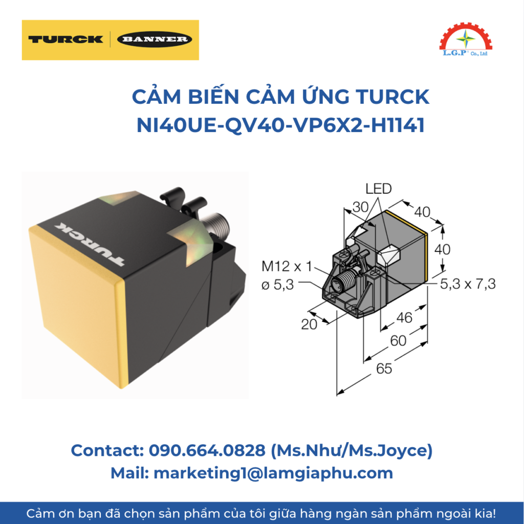 Cảm biến cảm ứng Turck NI40UE-QV40-VP6X2-H1141