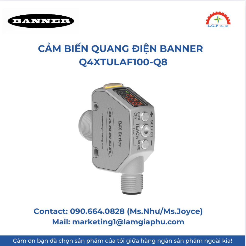 Cảm biến quang điện Banner Q4XTULAF100-Q8