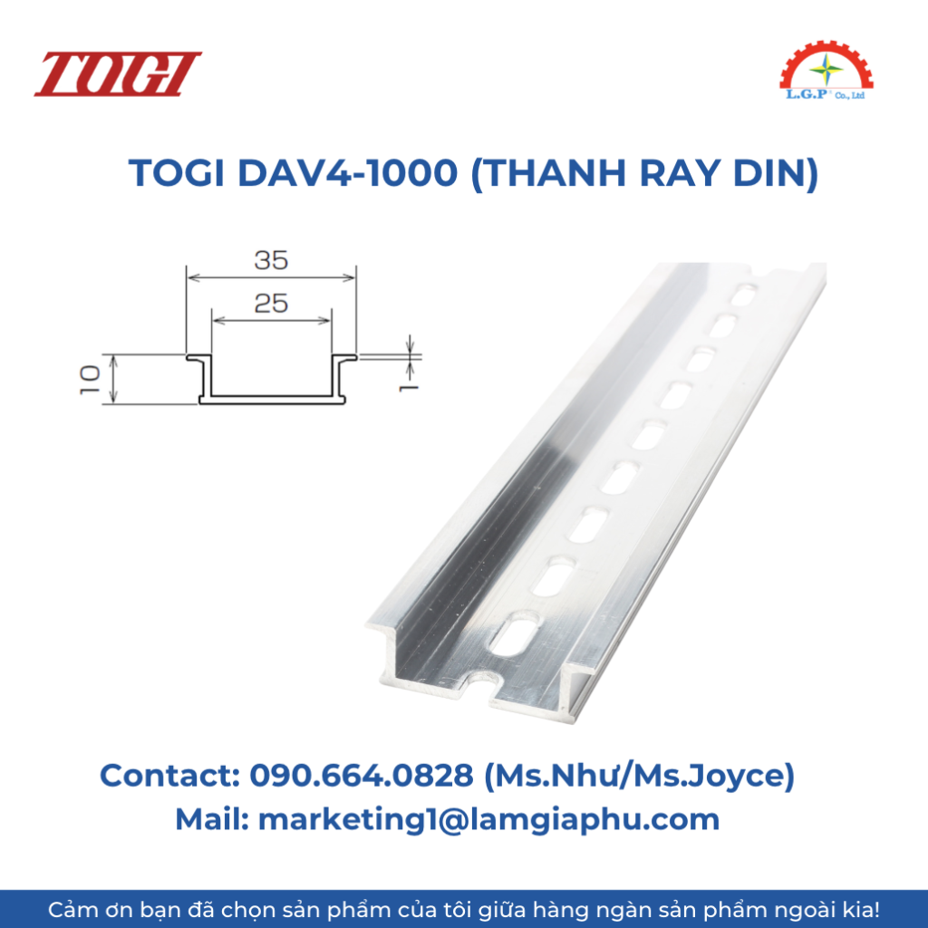 Togi DAV4-1000 (thanh ray DIN)