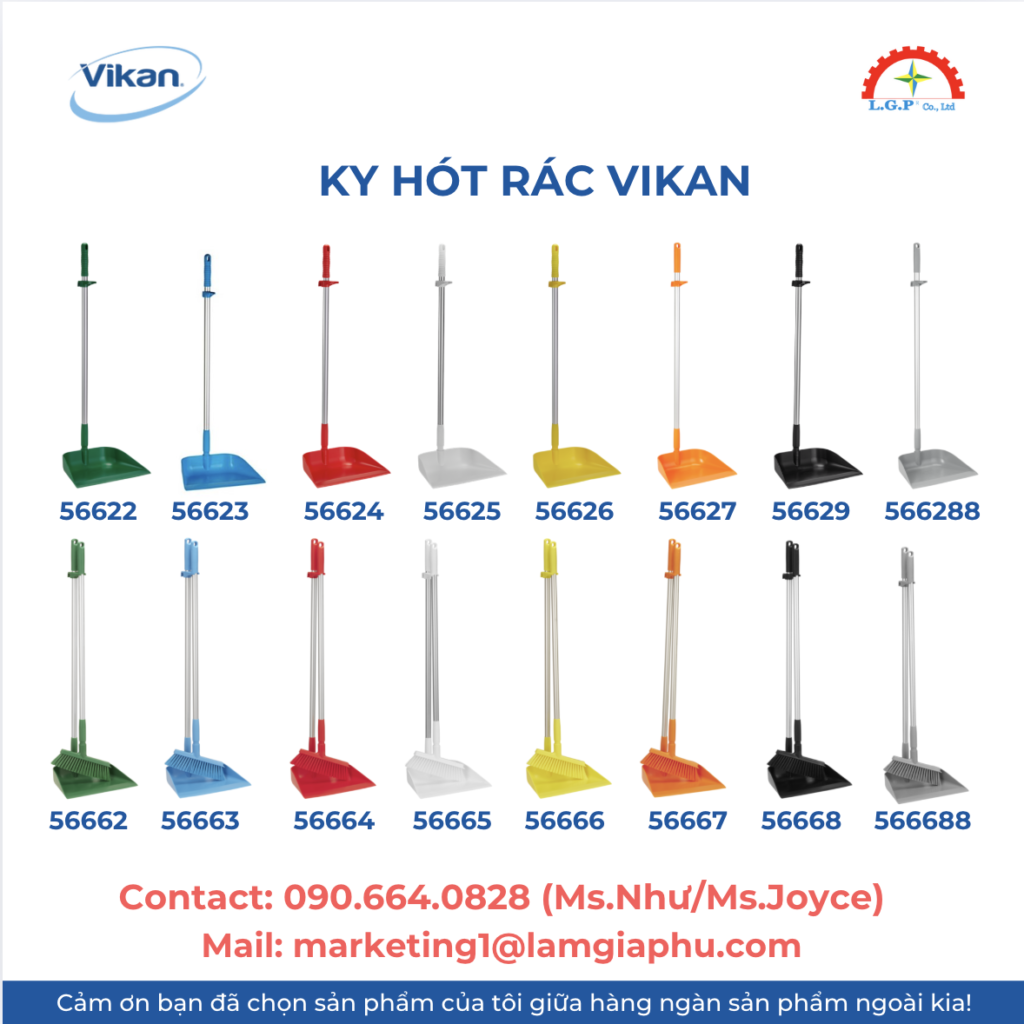 Vikan 56623 - Upright Dustpan, 330 mm, Green | Ky hót rác Vikan 56623