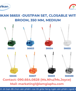 Vikan 5665X -Dustpan set, closable with broom, 350 mm, Medium