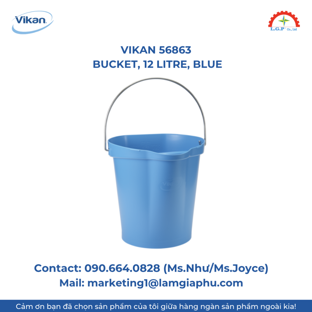 Vikan 56863 Bucket, 12 Litre, Blue