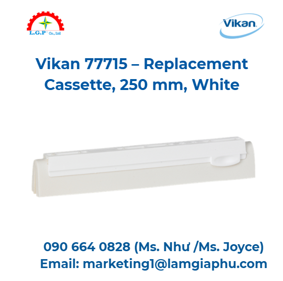 Băng cassette thay thế Vikan 77715, 250 mm, Màu trắng