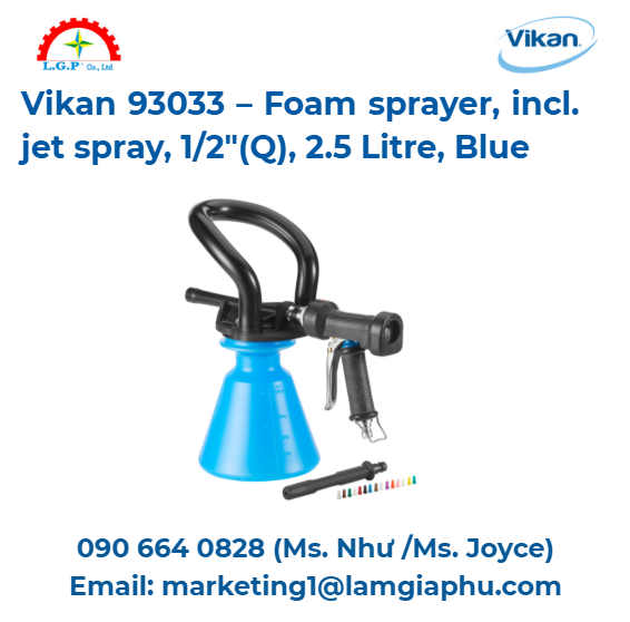 Bình phun bọt Vikan 93033, vòi phun tia, 12(Q), 2,5 lít, xanh