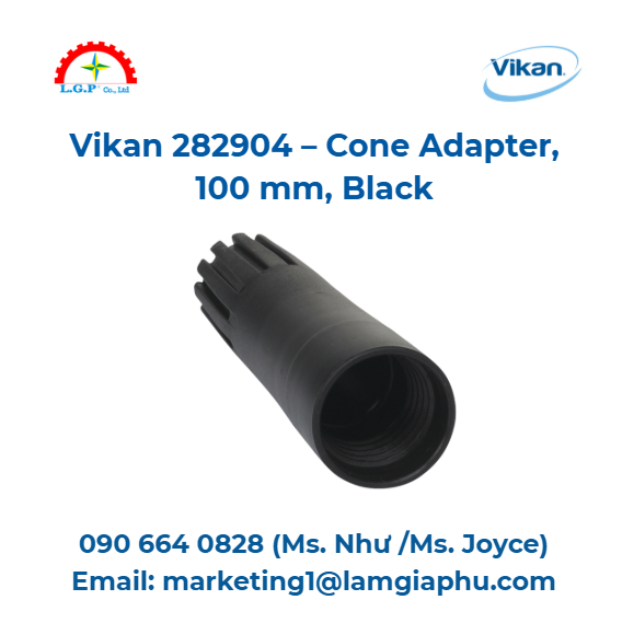 Bộ chuyển đổi hình nón Vikan 282904, 100 mm, đen