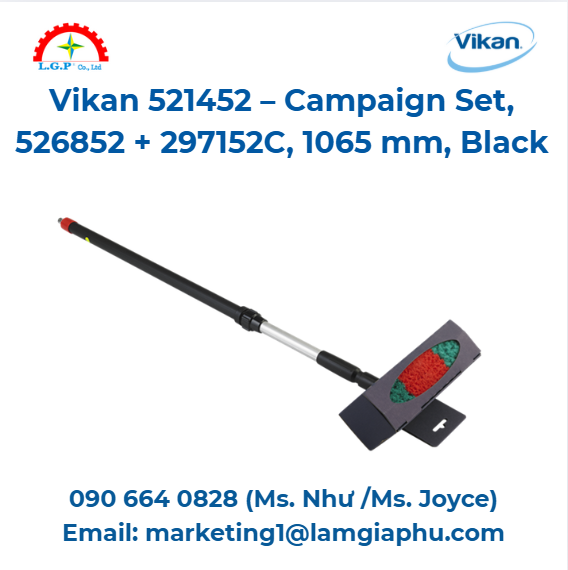 Bộ dụng cụ chiến dịch Vikan 521452 ,1065 mm, đen