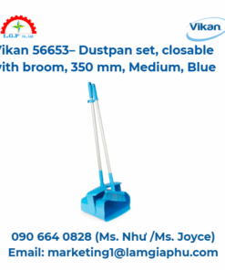 Bộ hót rác Vikan 56653, có thể đóng bằng chổi, 350 mm, xanh