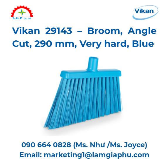 Chổi Vikan 29143, Cắt góc, 290 mm, Rất cứng, Xanh