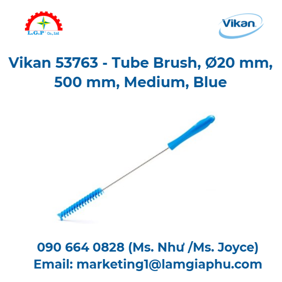 Chổi ống Vikan 53763, Ø20 mm, 500 mm, Xanh