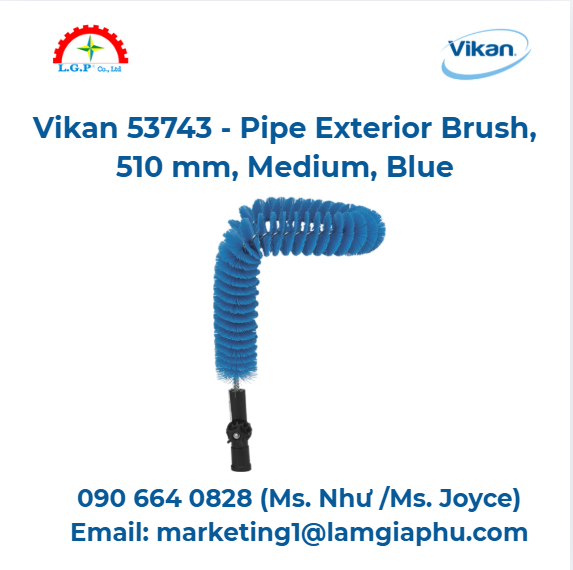 Chổi quét bên ngoài ống Vikan 53743, 510 mm, Xanh