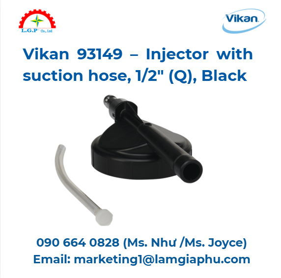 Kim phun có ống hút Vikan 43149, 12 (Q), đen