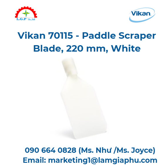 Lưỡi gạt mái chèo Vikan 70115, 220 mm, trắng