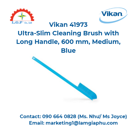 Chổi vệ sinh siêu mỏng Vikan 41973, 600 mm, xanh