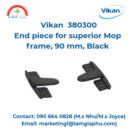 Đầu nối cho khung lau nhà cao cấp Vikan 380300, 90 mm, màu đen