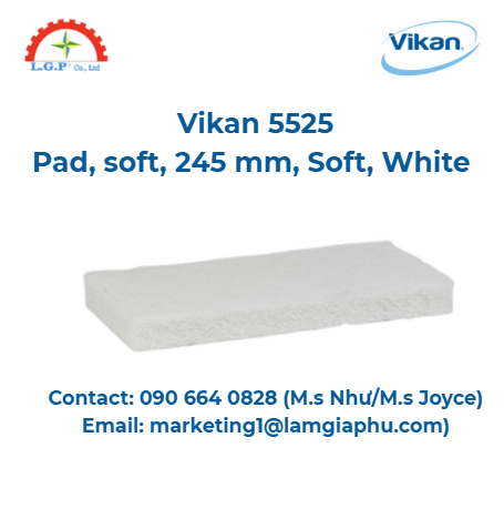 Miếng lót Vikan 5525, mềm, 245 mm, Mềm, Trắng
