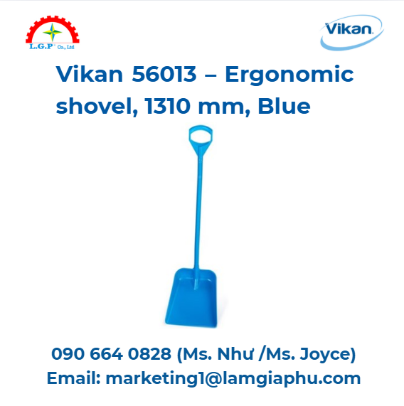 Xẻng công thái học Vikan 56013, 1310 mm, xanh
