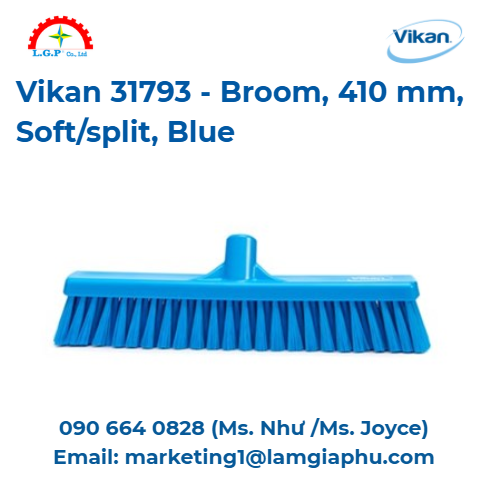 Chổi Vikan 31793, 410 mm, mềm, xanh