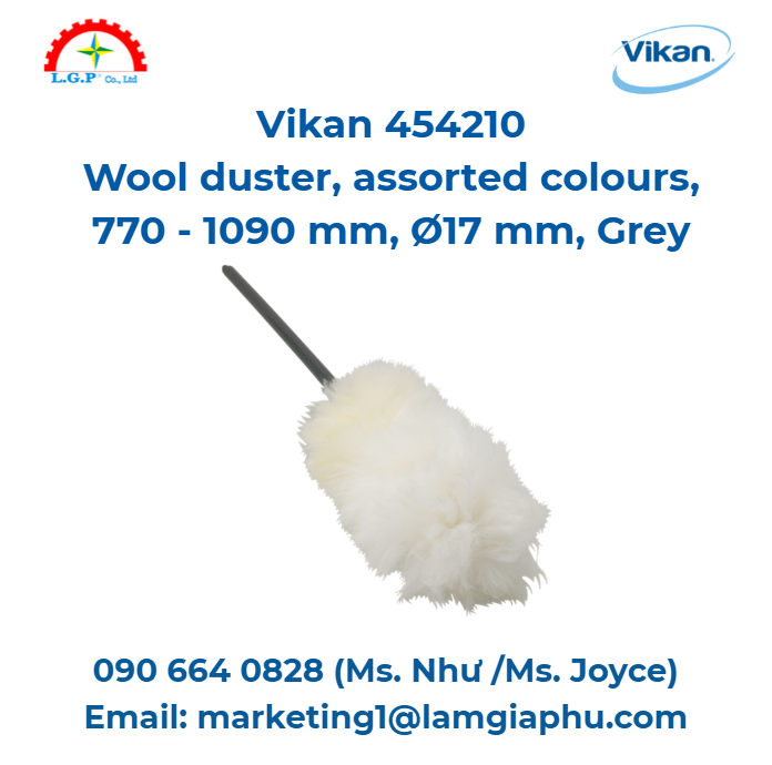 Chổi lông cừu, nhiều màu, 770 - 1090 mm, Ø17 mm, Xám