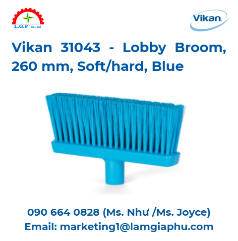 Chổi sảnh Vikan 31043, 260 mm, mềmcứng, xanh