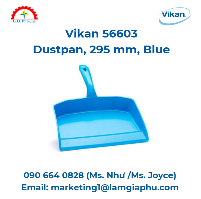 Gầu hót rác Vikan 56603, 295 mm, xanh